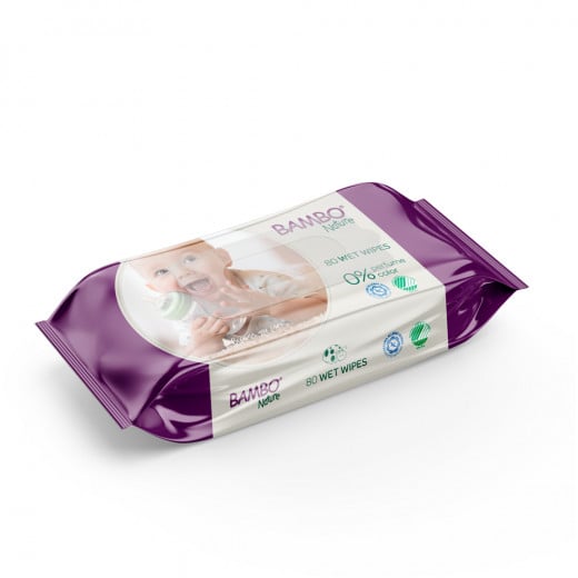 Bambo Nature Diapers Size 3 (4-8 Kg), 52 Diapers, 2 Packs + Wet Wipes, 80 Wipe, 2 Packs