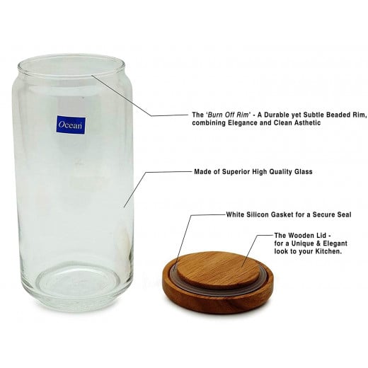 Ocean Pop Jar Wooden Lid, 1000 ml