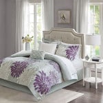 Nova Home Maible Printed Comforter Set, 8 Pieces, King, Super King, Purple Color