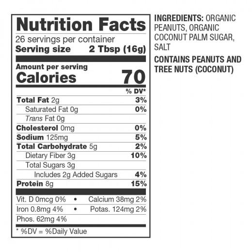 Better Body Food Gluten Free Original Org  Peanut Butter Powder, 425gram
