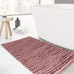 Nova Home Loopy Bath Mat, Chenille Cotton, Rose Color, 50X80 Cm