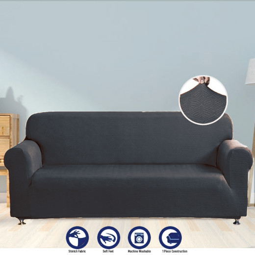 Nova home perfect fit stretch sofa cover, 1 seat, grey color