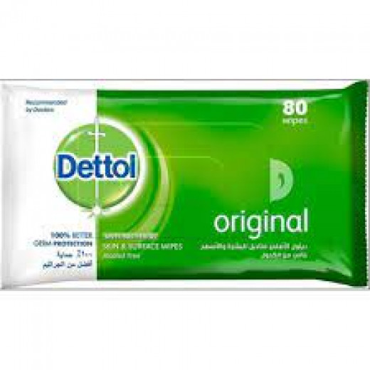 Dettol Anti Bacterial Original Skin Wipes, 80 Wipes