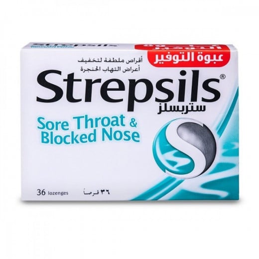 Strepsils Sore Throat and Nose Relief, 36 Tablets