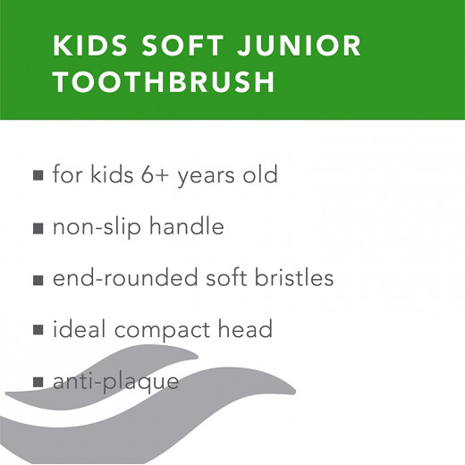 Dentissimo Kids Soft Junior Toothbrush for Gentle Cleansing, Ages 6+ Years, Assorted Color