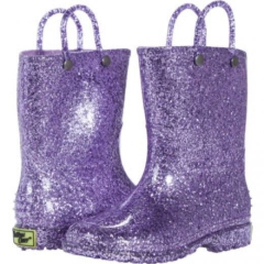 Western Chief Kids Glitter Rain Boots, Purple Color, Size 23
