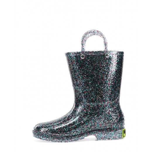 Western Chief Kids Glitter Rain Boots, Multi Color, Size 25