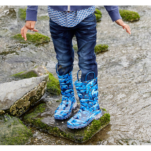 حذاء المطر للأطفال، باللون الأزرق، مقاس 28 من ويسترن شيف