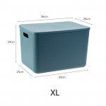 صندوق تخزين مع غطاء, باللون الأزرق الغامق, 36*25.3*24 سم