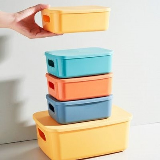 صندوق تخزين مع غطاء, بألوان متنوعة, 28*10*9.5 سم