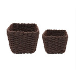 Weva spectrum faux rattan storage basket set ,2 pcs, dark brown