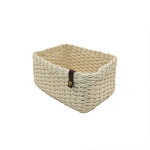 Weva cosmopolitan faux rattan storage basket, ivory