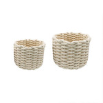 Weva fiori cotton storage basket set , 100% cotton, 2 pcs, beige