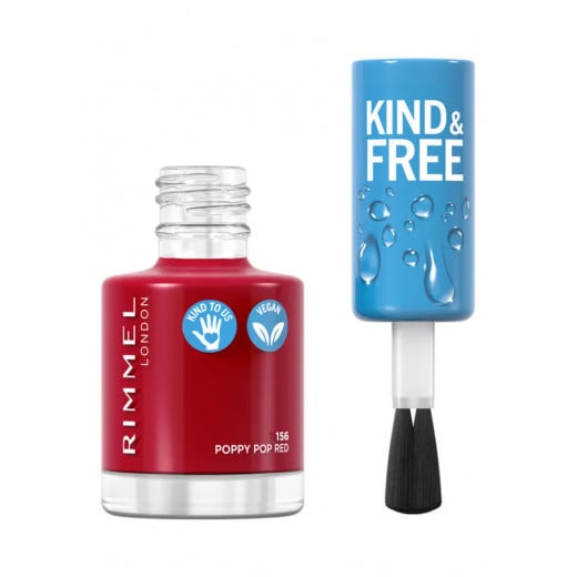 Rimmel London Kind and Free Clean Nail Polish, Red Color 156, 8 Ml