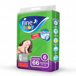 Fine Baby Diapers Mega Pack, Size 6, Junior 16+ Kg, 66 Diapers