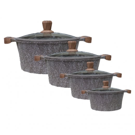 Al Saif Cookware Set, Brown Color, 4 Pieces