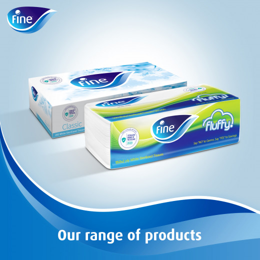 Fine Facial Tissues Classic, 200 Sheets, 2 Ply, Pack of 3