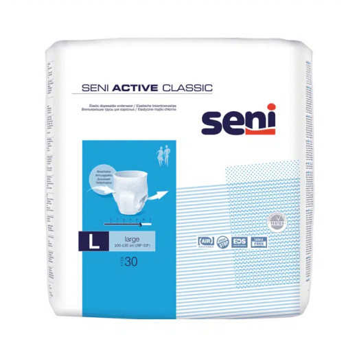 Seni Active Adult Underwear, Large Size, 30 Pieces