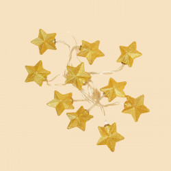 حبل زينة مضيء بشكل نجوم صغيرة, باللون الذهبي