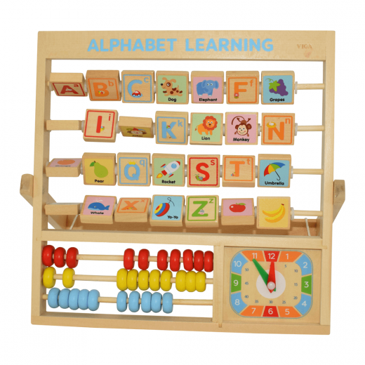 Viga Wooden Learning Alphabet + Clock