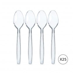 Al Shawash Disposable Spoons Transparent, 25 Pieces