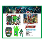 Hero Series: Hulk Light Mask, Glove Light Music Transmitter, Light Doll (Including Electricity)