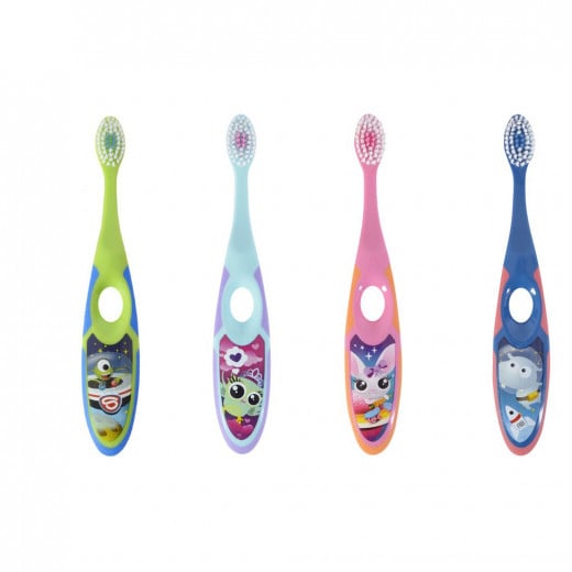 Jordan Children's Toothbrush Step 2, (3-5 years) Soft Brush with Cap for Travel - Purple