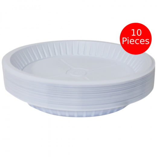 Noor Plastic Plates Strong, 22 Cm, 10 Pieces