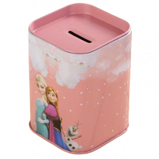Metal Coin Box for Kids, Frozen Design, Pink Color