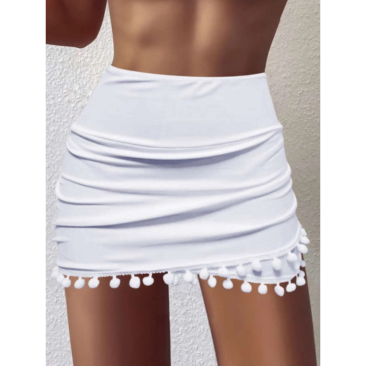 Beach Bikini Skirt, White Color