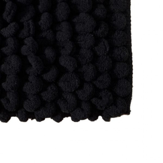Nova home loopy bath mat, chenille, black color, 60x120 cm
