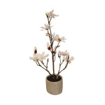 Nova home magnolia flower arrangement pot, white color, 90 cm