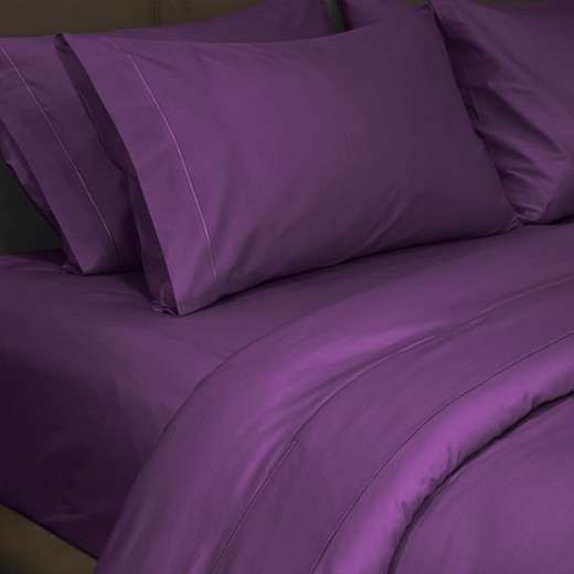 Fieldcrest plain duvet cover, cotton, dark purple color, king size