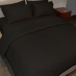 Fieldcrest plain duvet cover, cotton, black color, twin size