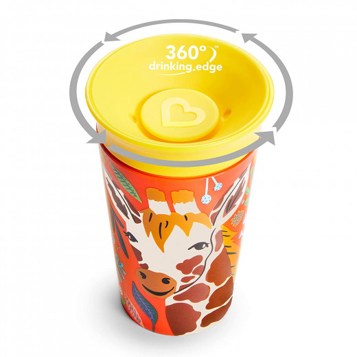 Munchkin Miracle 360° Cup Wild Love Sippy, 9 Oz, Giraffe Design