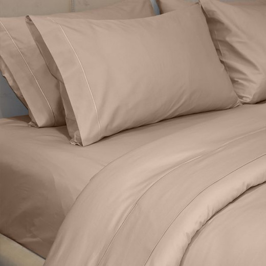 Fieldcrest plain duvet cover, cotton, linen color, twin size