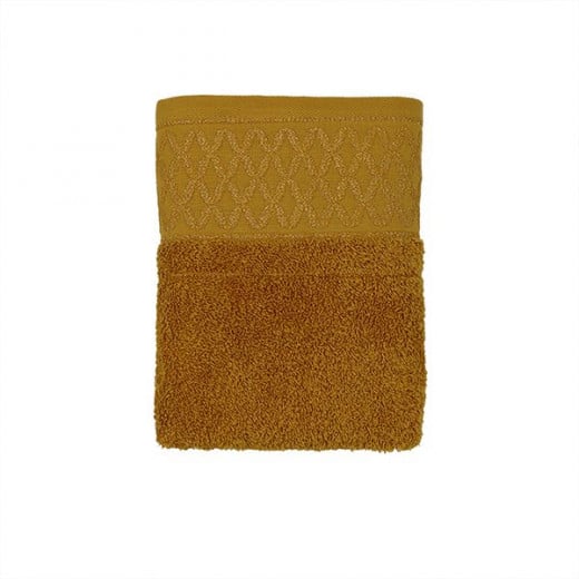 منشفة قطن جاكارا, باللون الاصفر, 50*90 من نوفا هوم