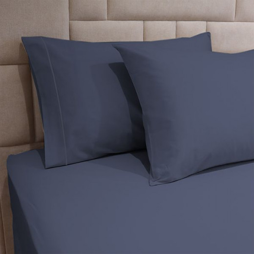 Fieldcrest plain pillowcase set, cotton, navy blue color, 2 pieces