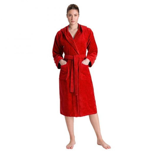 Cannon plain bathrobe, cotton, red color