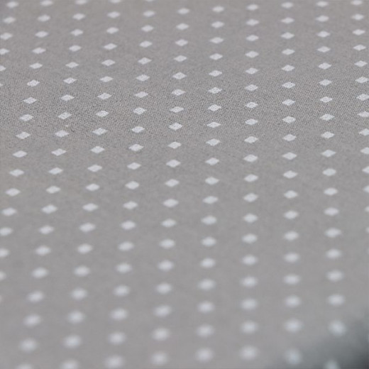 Cannon dots and stripes fitted sheet set, poly cotton, grey color, twin size