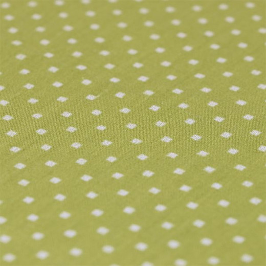 Cannon dots and stripes fitted sheet set, poly cotton, green color, twin size