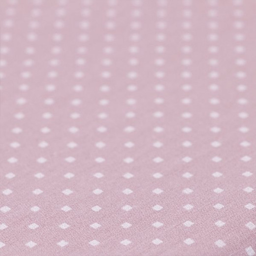 Cannon dots and stripes fitted sheet set, poly cotton, rose color, king size, 3 pieces