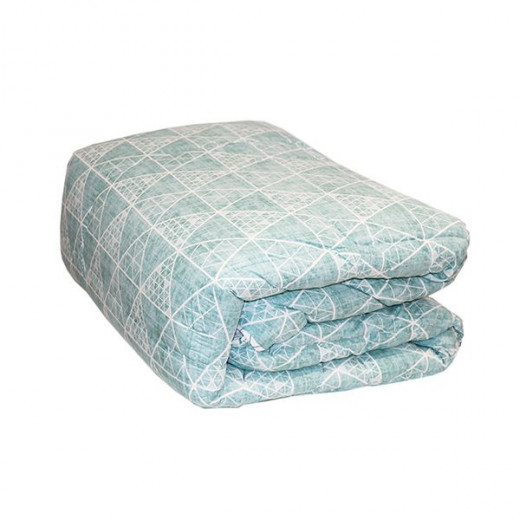 Nova home solo printed comforter set, light blue color, twin size, 4 pieces