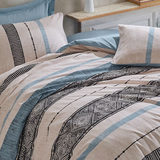 Nova home misti printed comforter set, blue color, king size, 6 pieces