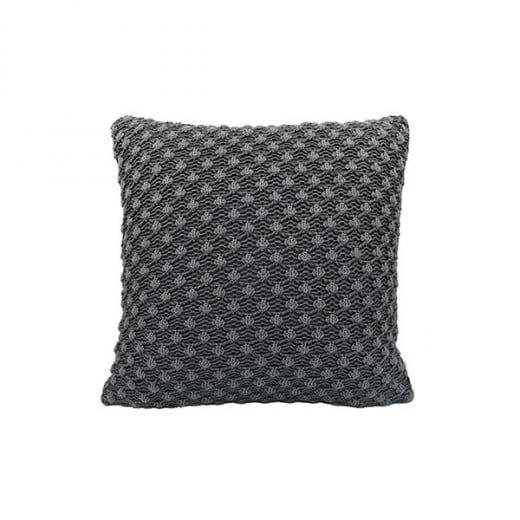 Nova Home PopPop Hand Knitted Cushion Cover, Dark Grey Color