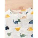 طقم أطفال مع شرت بطباعة ديناصور