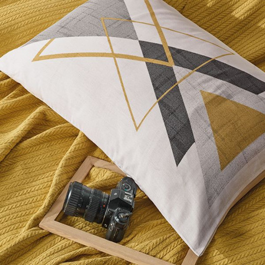 Nova Home Trigon Pique Bedspread Set, Yellow Color, King Size, 4 Pieces