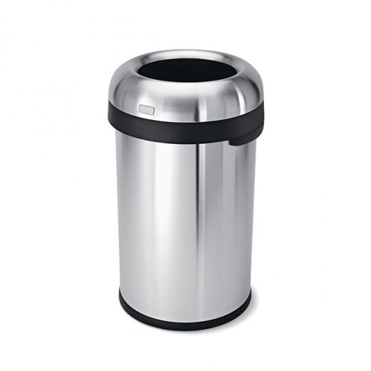 Simplehuman open bullet trash bin, stainless steel, brushed, 80 liter