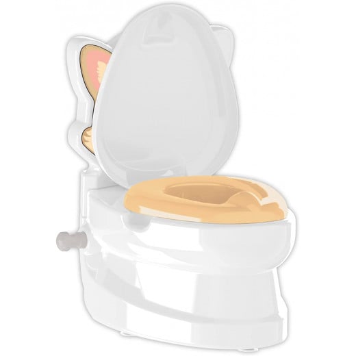 Pilsan Educational Fun Toilet Bowl, Cat Design, Beige Color, 26x41x45 Cm