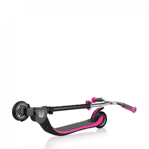 Globber Flow 125 Foldable Scooter, Black and Pink Color